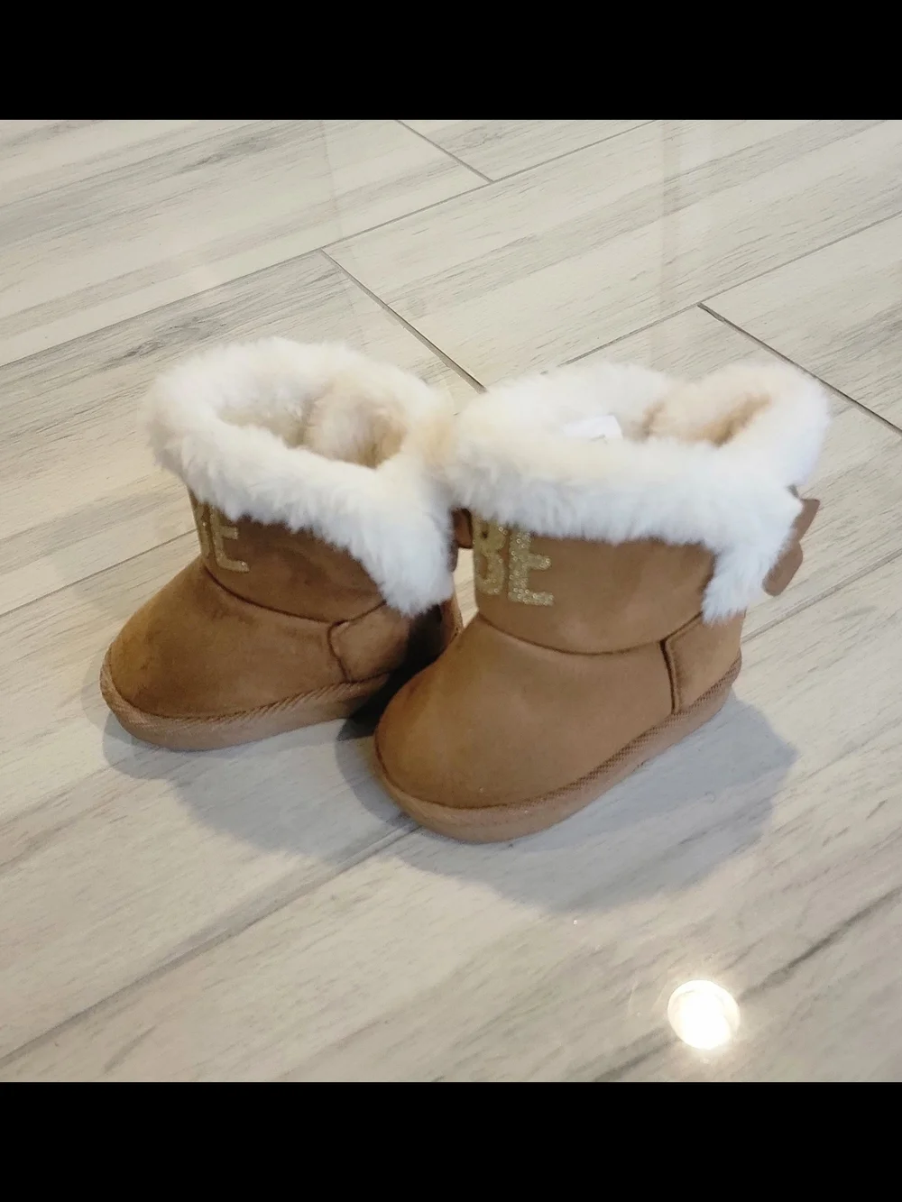 Tan Faux-Shearling Kids Boots